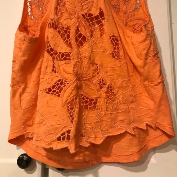 ⚡️ Free People Orange Crocheted Razorback Tank - Picture 5 of 13